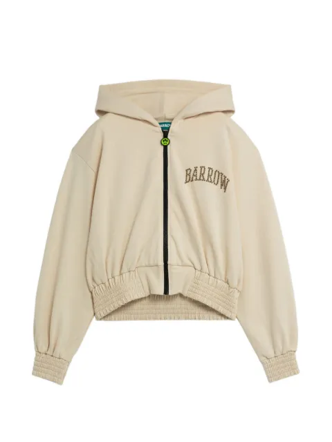 BARROW studded zip-up hoodie Neutrals S6BWWOZH120