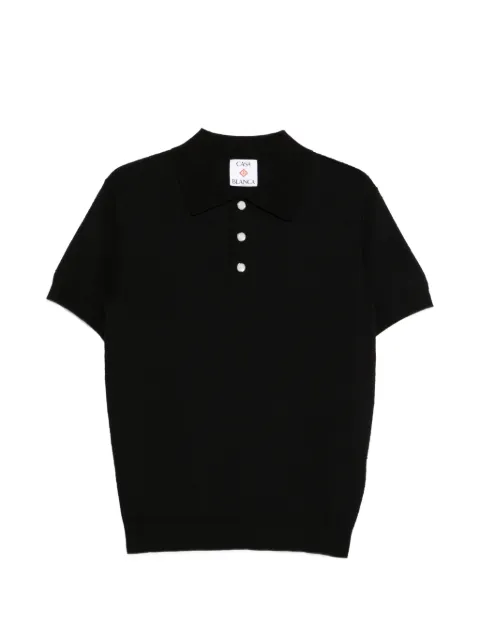 Casablanca pointelle monogram polo shirt Black MSS26KW129501
