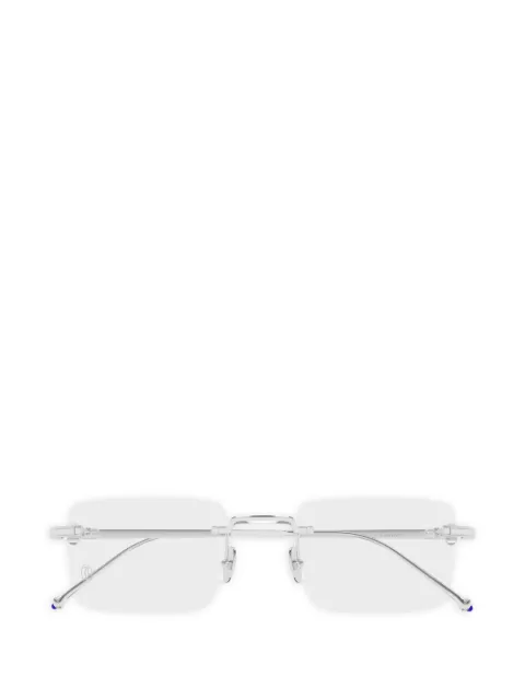 Cartier Eyewear rectangle rimless glasses Silver CT0619O002