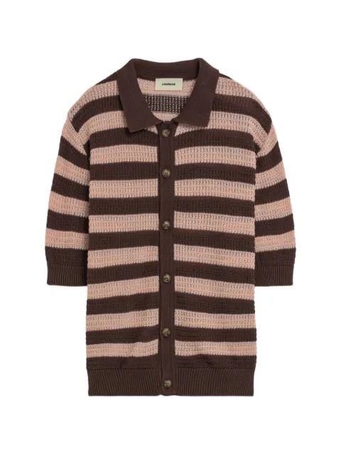 A Paper Kid striped knit cardigan Brown S6PKMAKP077