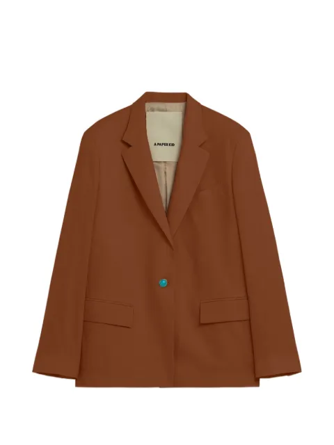 A Paper Kid single-breasted linen blazer Brown S6PKWOBL036