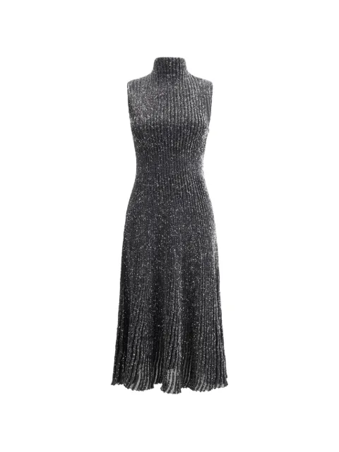 Alaïa high-neck ribbed midi dress Grey AA9R2844K149C