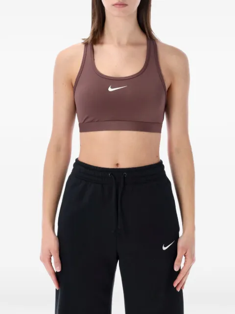 Nike logo-detail sports bra Brown DX6821