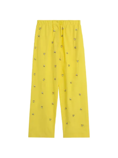 A Paper Kid Popeline elasticated embellished trousers Yellow S6PKWOPA135