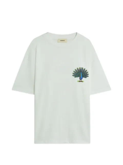 A Paper Kid peacock jersey T-shirt White S6PKUATH162