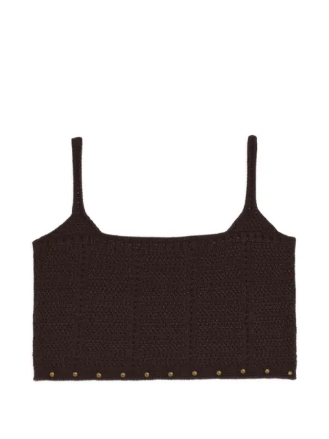 A Paper Kid studded knitted top Brown S6PKWOKO025