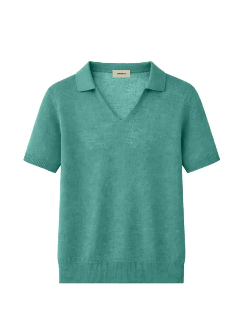 A Paper Kid knitted V-neck T-shirt Green S6PKMAKP082