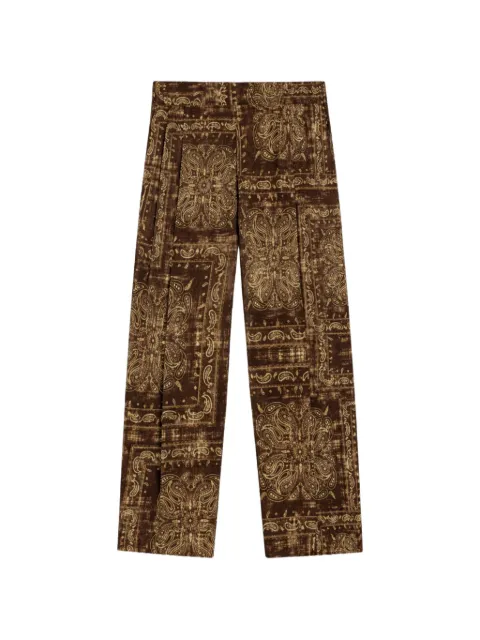 A Paper Kid paisley trousers Brown S6PKMAPA116