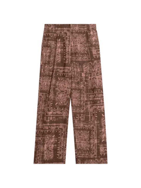 A Paper Kid poplin patterned trousers Brown S6PKWOPA040