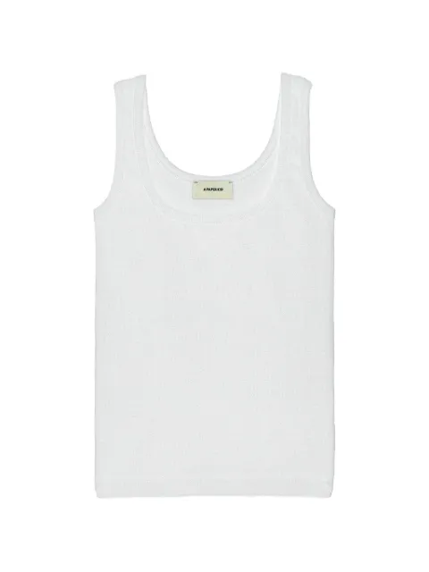 A Paper Kid ribbed tank top White S6PKWOTA143