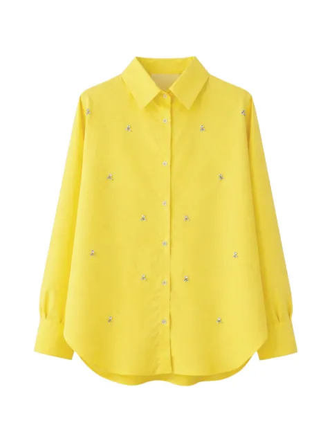 A Paper Kid embellished shirt Yellow S6PKWOSI153