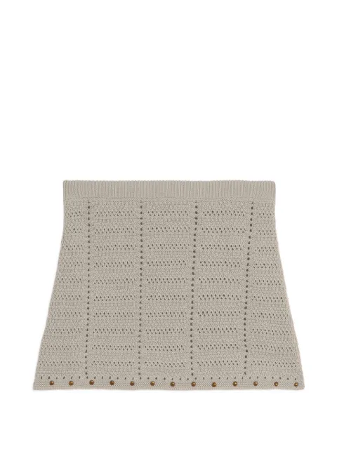 A Paper Kid knitted mini skirt Neutrals S6PKWOKK020