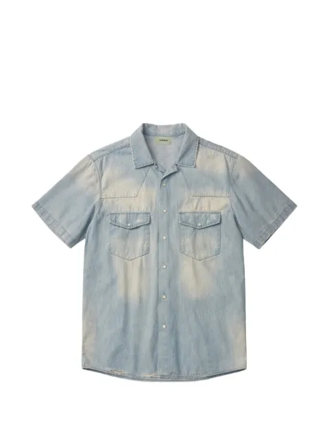 A Paper Kid denim short-sleeve shirt Blue S6PKMASI088
