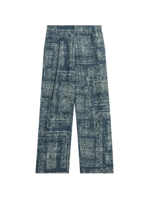 A Paper Kid Popeline paisley trousers Blue S6PKWOPA040