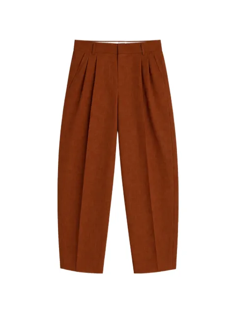 A Paper Kid pleated linen trousers Brown S6PKWOPA039