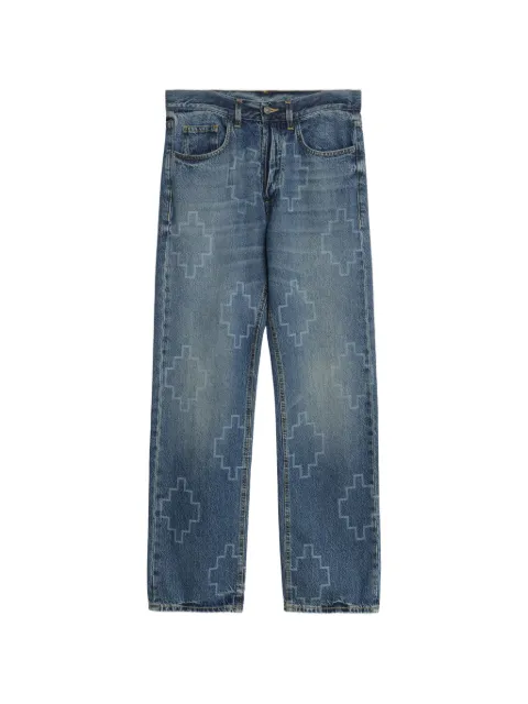 COUNTY OF MILAN geometric-details straight-leg jeans Blue S6CMMADP081