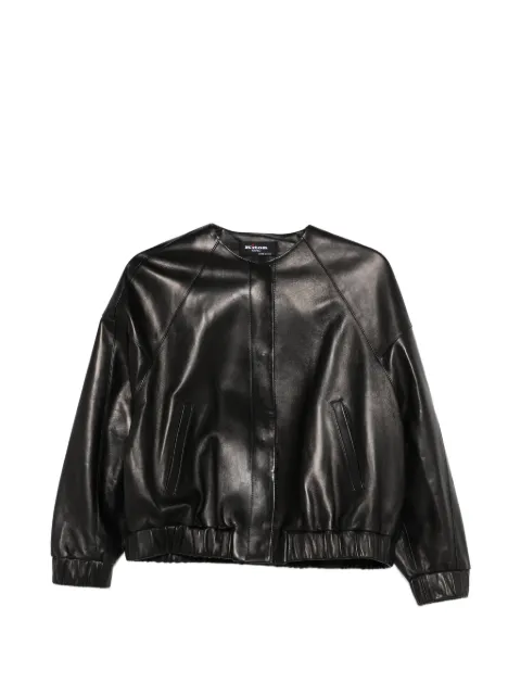 Kiton ribbed leatherjacket Black D61673K0939H01007