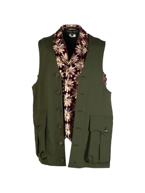 Comme des Garçons Homme Plus floral-trim flap-pocket vest Green PPV002051