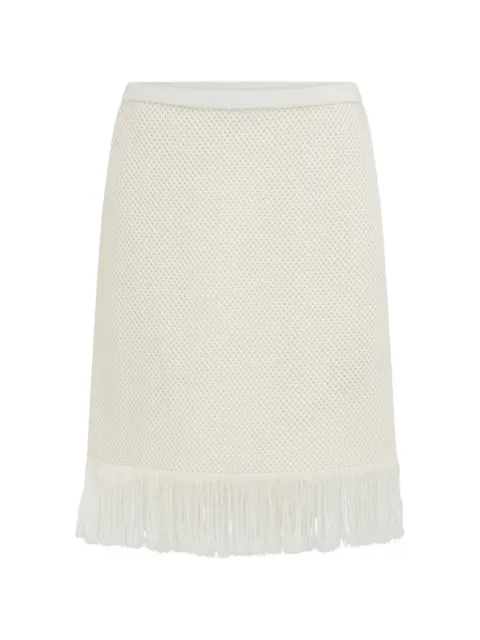 Ferragamo fringed-trim mini skirt White 791783