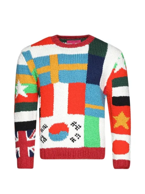 The Elder Statesman flag crew-neck sweater White 250319