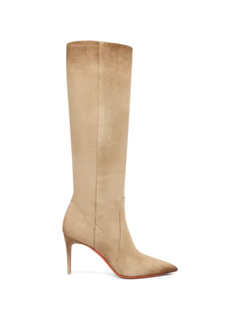 Santoni Viola pointed-toe suede boots Neutrals WSID71836HI2SAEA
