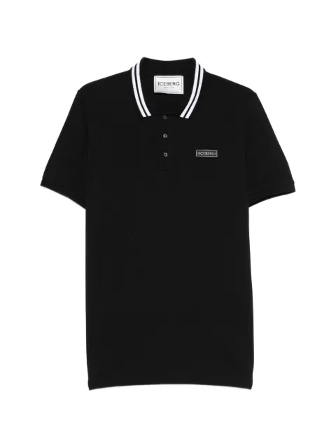 Iceberg striped-collar polo shirt Black 26EI1P0F032631A
