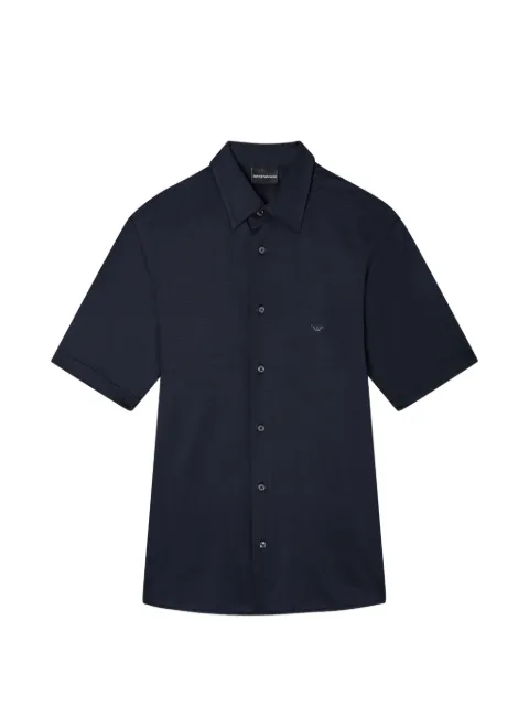 Emporio Armani short-sleeve buttoned shirt Blue EM004603AF10017