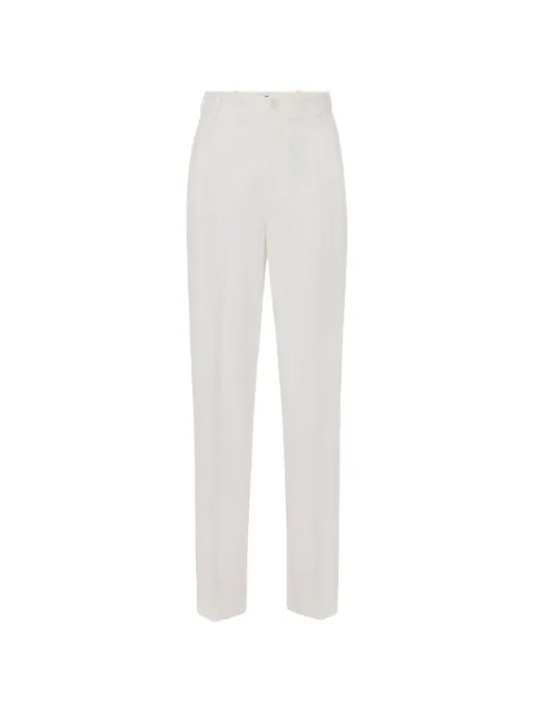 Elisabetta Franchi gabardine trousers with darts White PA17661E2