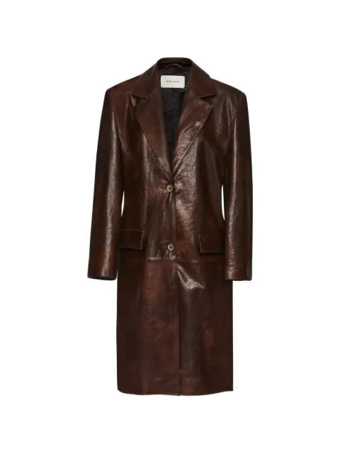 Magda Butrym button-up leather coat Brown 115725