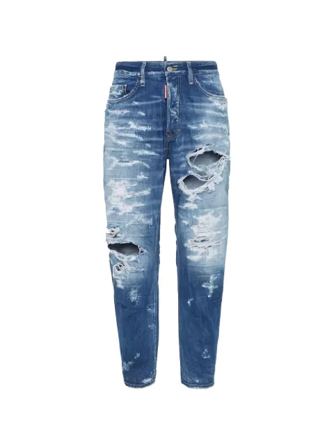 DSQUARED2 distressed straight-leg jeans Blue S74LB1648S30309