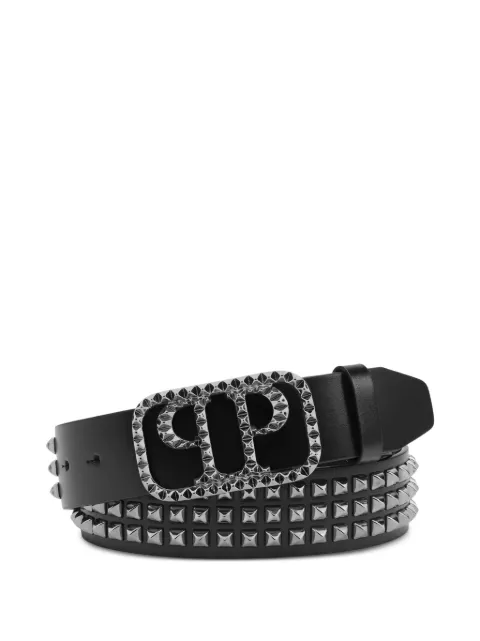 Philipp Plein studs buckle leather belt Black FADAMAL0067PLE010N