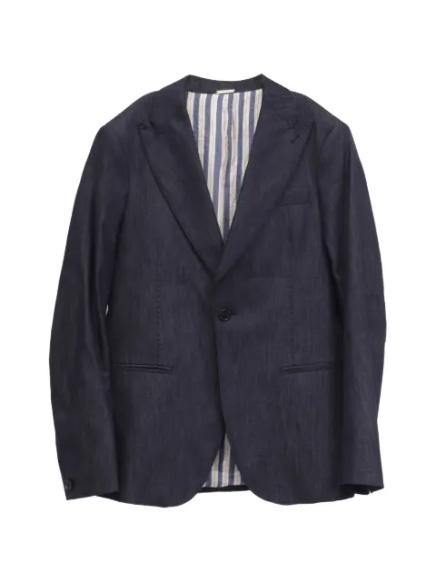 Emporio Armani Pre-Owned single-breasted button blazer Blue GILTPUUSCL667316W