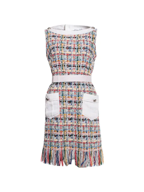 CHANEL Pre-Owned tweed belted mini dress Neutrals 3921
