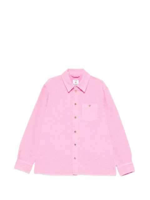 Casablanca logo-pattern denim shirt Pink MSP26SH26001