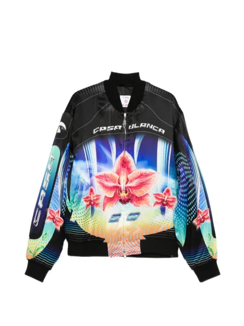 Casablanca floral-print bomber jacket Black MSP26JK44801