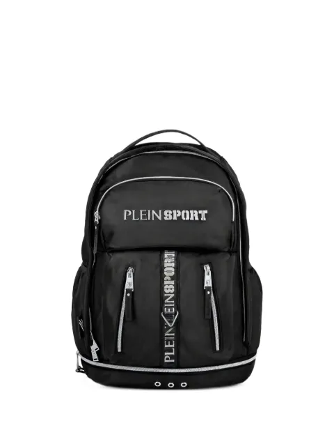 Plein Sport logo-plaque zip-fastening backpack Black SAFAUBA0124STE003N