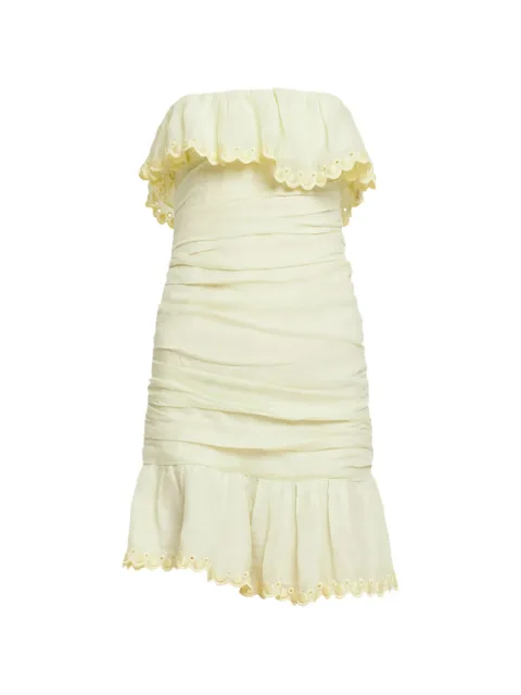 ISABEL MARANT strapless ruffled mini dress Neutrals RO0086FAA1J38I