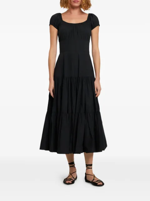 Michael Kors tiered short-sleeve midi dress Black EDA1660017