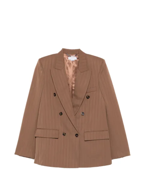 Stella McCartney oversized pinstripe double-breasted blazer Brown 6501163HU705