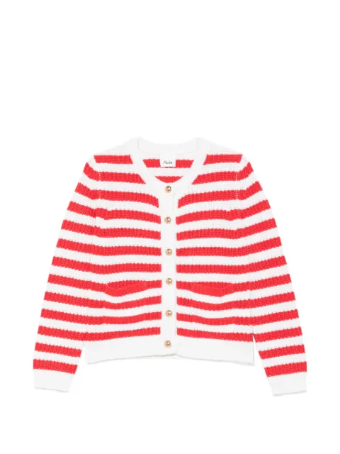 Allude striped buttoned cardigan Red 26215040