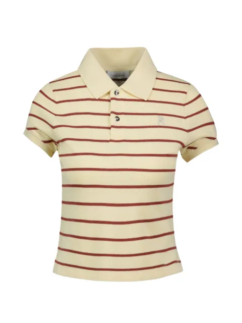 Rabanne striped short-sleeve polo shirt Neutrals 26PJTE024CO1163