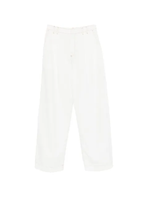 DARKPARK contrast-stitch trousers White WTR89TWV03