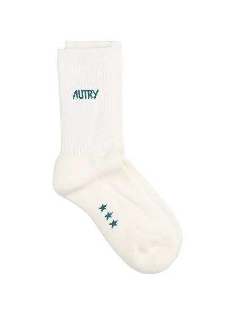 Autry ribbed logo-detail socks White SOPU0552