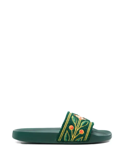 Casablanca floral-embroidered slides Green ASP26FW03002
