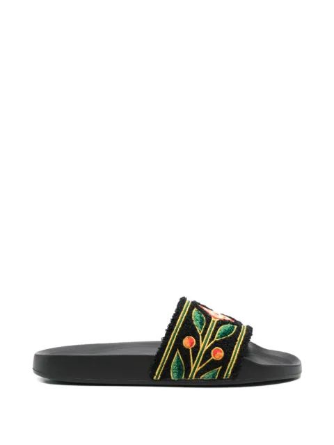 Casablanca floral-pattern slides Black ASP26FW058W