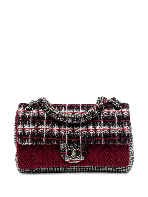 CHANEL Pre-Owned 2009-2010 Medium CC Tweed Multi Print Double Flap shoulder bag Red TQFQIYHLWK639G70