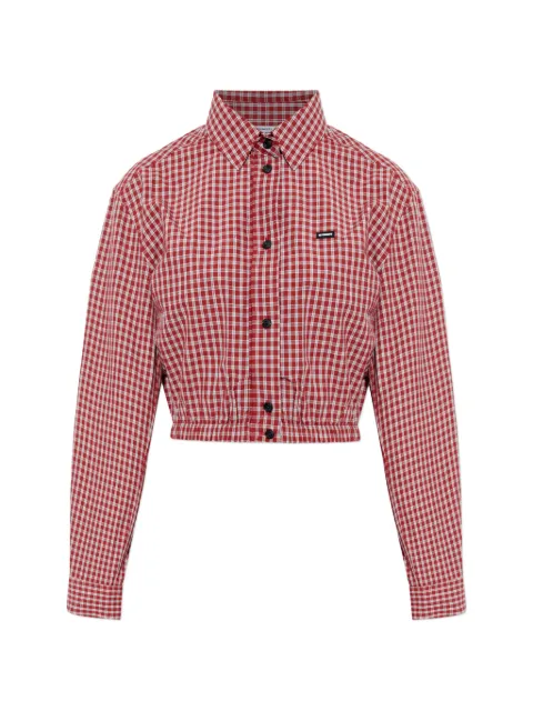 VETEMENTS checked cropped top Red WE76SH387RC