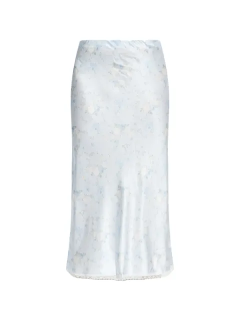 LoveShackFancy Kalo floral-print lace maxi skirt Blue LS9923039