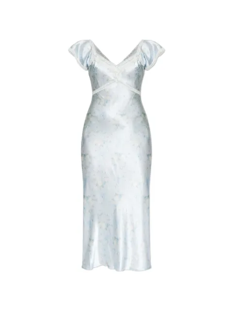 LoveShackFancy Eline lace floral-print maxi dress Blue D29483039