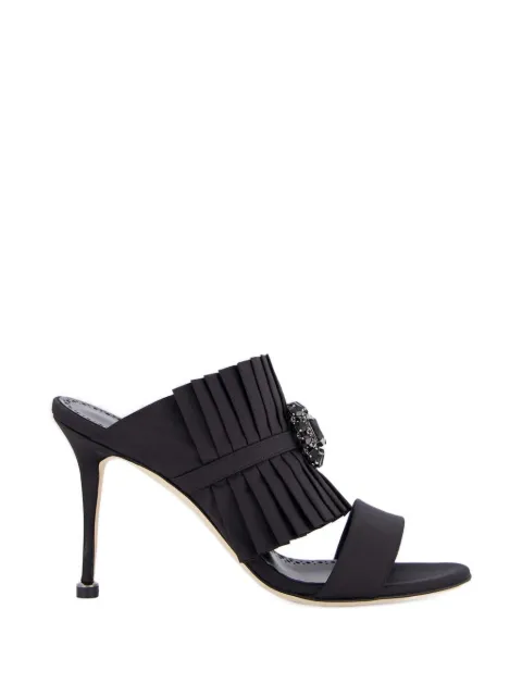 Manolo Blahnik pleated jewelled pumps Black 4252103
